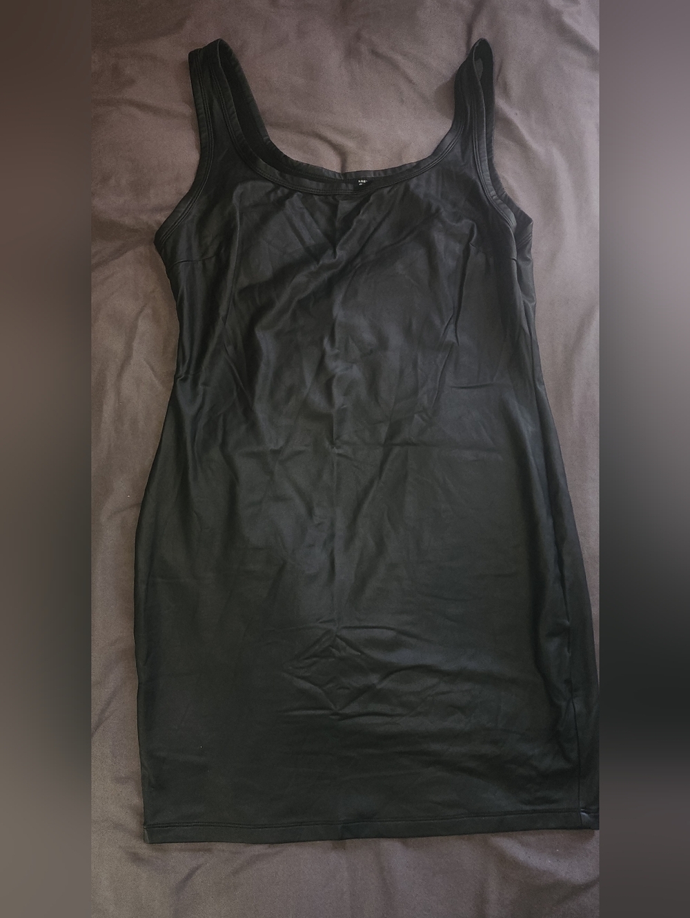SHEIN Black Sleeveless Faux Leather Bodycon Dress
